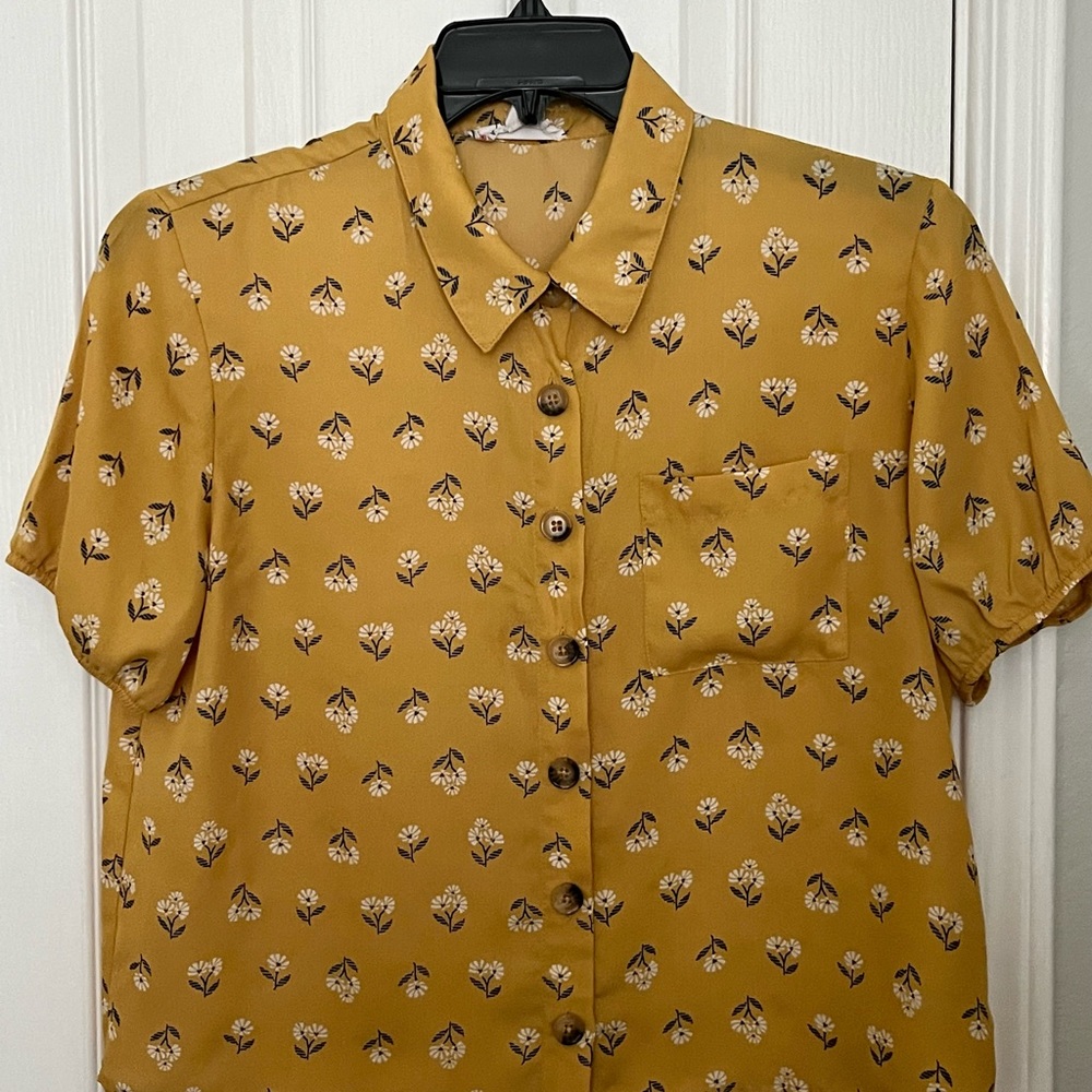 PINK ROSE, WOMENS BLOUSE, GOLD , size large